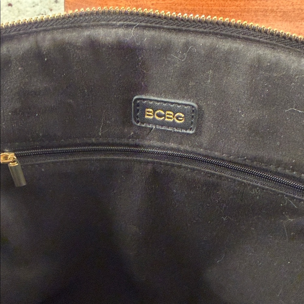 BCBG Black Vegan Leather Satchel Bag - Picture 7 of 8